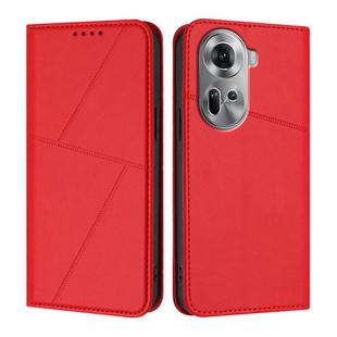 For OPPO Reno11 Global Strong Magnetic Frosted Flip Leather Phone Case(Red)