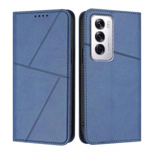 For OPPO Reno12 Strong Magnetic Frosted Flip Leather Phone Case(Royal Blue)