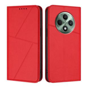 For OPPO Reno12 F 5G / 4G Strong Magnetic Frosted Flip Leather Phone Case(Red)