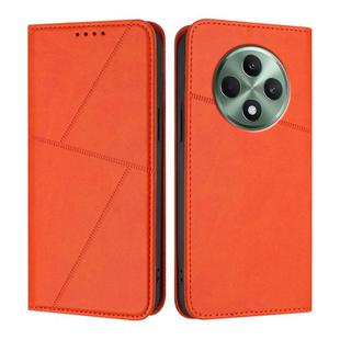 For OPPO Reno12 F 5G / 4G Strong Magnetic Frosted Flip Leather Phone Case(Orange)