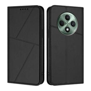 For OPPO Reno12 F 5G / 4G Strong Magnetic Frosted Flip Leather Phone Case(Black)