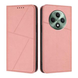 For OPPO Reno12 F 5G / 4G Strong Magnetic Frosted Flip Leather Phone Case(Pink)