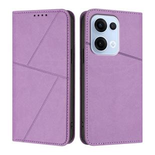 For OPPO Reno13 Global Strong Magnetic Frosted Flip Leather Phone Case(Light Purple)