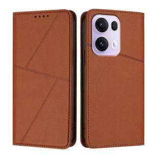 For OPPO Reno13 Pro Global Strong Magnetic Frosted Flip Leather Phone Case(Coffee Color)