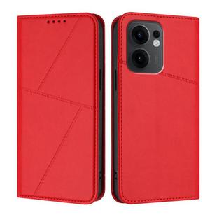 For OPPO Reno13 F 5G / 4G Strong Magnetic Frosted Flip Leather Phone Case(Red)