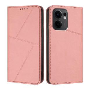 For OPPO Reno13 F 5G / 4G Strong Magnetic Frosted Flip Leather Phone Case(Pink)