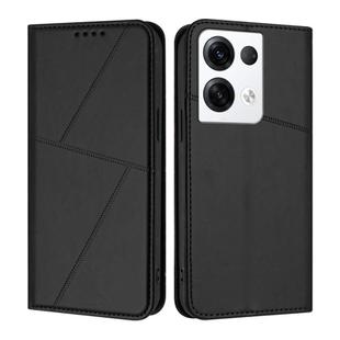 For OPPO Reno8 Pro+ Strong Magnetic Frosted Flip Leather Phone Case(Black)