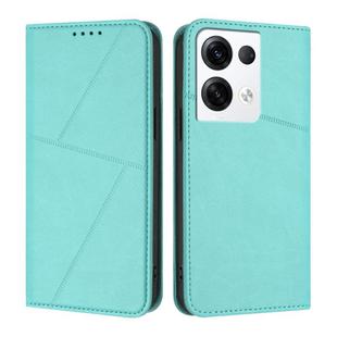 For OPPO Reno8 Pro+ Strong Magnetic Frosted Flip Leather Phone Case(Light Blue)
