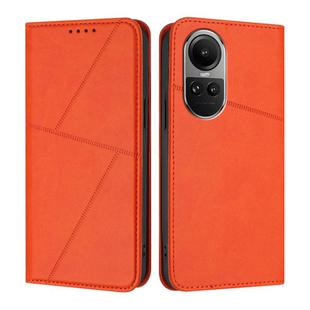 For OPPO Reno10 5G Global Strong Magnetic Frosted Flip Leather Phone Case(Orange)