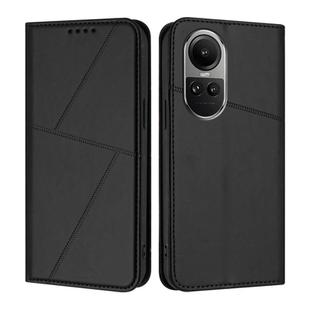 For OPPO Reno10 5G Global Strong Magnetic Frosted Flip Leather Phone Case(Black)