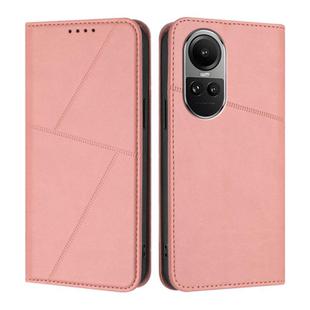 For OPPO Reno10 5G Global Strong Magnetic Frosted Flip Leather Phone Case(Pink)