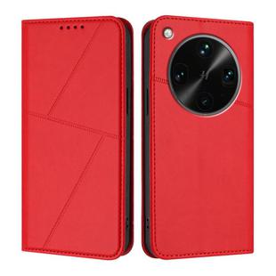For OPPO Find X8 Ultra Strong Magnetic Frosted Flip Leather Phone Case(Red)