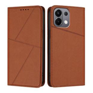 For OPPO K13 5G Strong Magnetic Frosted Flip Leather Phone Case(Coffee Color)