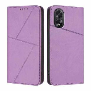 For OPPO A38 /  A18 Strong Magnetic Frosted Flip Leather Phone Case(Light Purple)