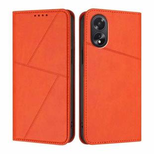 For OPPO A38 /  A18 Strong Magnetic Frosted Flip Leather Phone Case(Orange)