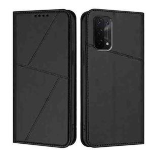 For OPPO A54 5G / A74 5G / A93 5G Strong Magnetic Frosted Flip Leather Phone Case(Black)
