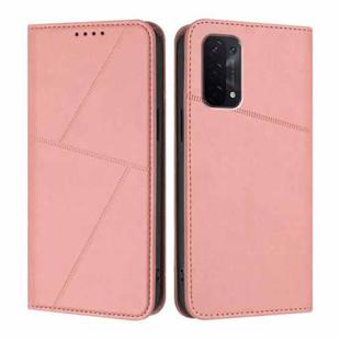 For OPPO A54 5G / A74 5G / A93 5G Strong Magnetic Frosted Flip Leather Phone Case(Pink)