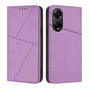 For OPPO A98 5G Strong Magnetic Frosted Flip Leather Phone Case(Light Purple)