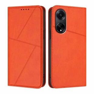 For OPPO A98 5G Strong Magnetic Frosted Flip Leather Phone Case(Orange)