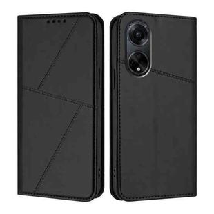 For OPPO A98 5G Strong Magnetic Frosted Flip Leather Phone Case(Black)