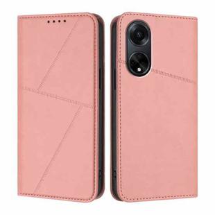 For OPPO A98 5G Strong Magnetic Frosted Flip Leather Phone Case(Pink)