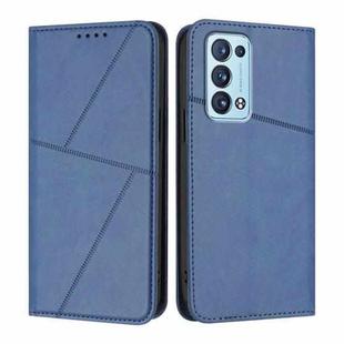 For OPPO Reno6 Pro+ 5G Strong Magnetic Frosted Flip Leather Phone Case(Royal Blue)