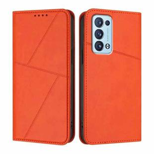 For OPPO Reno6 Pro+ 5G Strong Magnetic Frosted Flip Leather Phone Case(Orange)