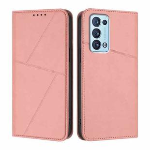 For OPPO Reno6 Pro+ 5G Strong Magnetic Frosted Flip Leather Phone Case(Pink)