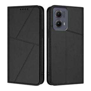 For Motorola Edge 5G 2024 Strong Magnetic Frosted Flip Leather Phone Case(Black)