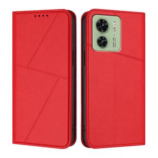 For Motorola Edge 40 Strong Magnetic Frosted Flip Leather Phone Case(Red)