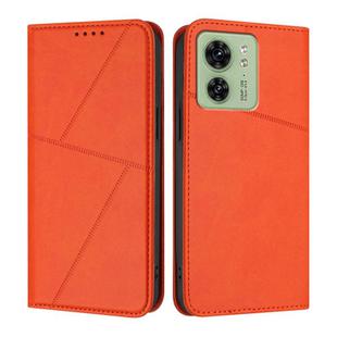 For Motorola Edge 40 Strong Magnetic Frosted Flip Leather Phone Case(Orange)