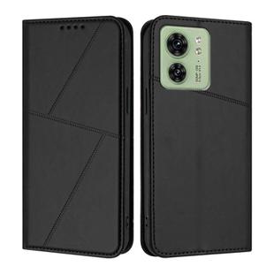 For Motorola Edge 40 Strong Magnetic Frosted Flip Leather Phone Case(Black)