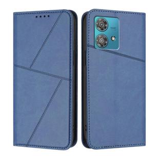 For Motorola Edge 40 Neo Strong Magnetic Frosted Flip Leather Phone Case(Royal Blue)