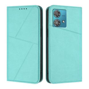 For Motorola Edge 40 Neo Strong Magnetic Frosted Flip Leather Phone Case(Light Blue)