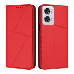 For Motorola Edge 50 Fusion Strong Magnetic Frosted Flip Leather Phone Case(Red)