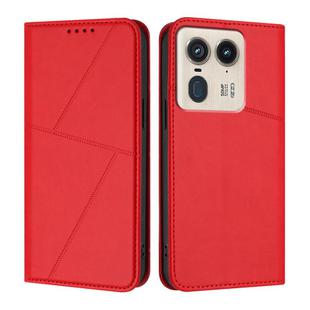 For Motorola Edge 50 Ultra Strong Magnetic Frosted Flip Leather Phone Case(Red)