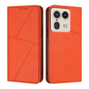 For Motorola Edge 50 Ultra Strong Magnetic Frosted Flip Leather Phone Case(Orange)