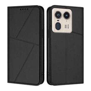 For Motorola Edge 50 Ultra Strong Magnetic Frosted Flip Leather Phone Case(Black)