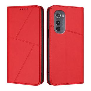 For Motorola Edge 2022 Strong Magnetic Frosted Flip Leather Phone Case(Red)