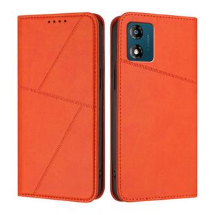 For Motorola Moto E13 Strong Magnetic Frosted Flip Leather Phone Case(Orange)
