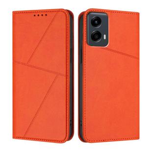 For Motorola Moto G 5G 2024 / Moto G Play 2024 Strong Magnetic Frosted Flip Leather Phone Case(Orange)
