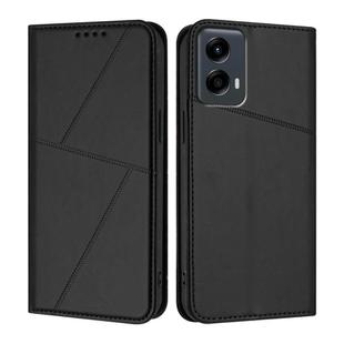For Motorola Moto G 5G 2024 / Moto G Play 2024 Strong Magnetic Frosted Flip Leather Phone Case(Black)