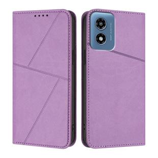For Motorola Moto G Play 2024 Strong Magnetic Frosted Flip Leather Phone Case(Light Purple)