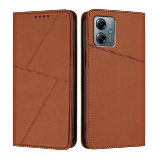For Motorola Moto G Play 2025 / G Power 2025 Strong Magnetic Frosted Flip Leather Phone Case(Coffee Color)