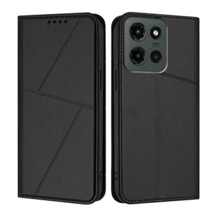 For Motorola Moto G Stylus 5G 2025 Global Strong Magnetic Frosted Flip Leather Phone Case(Black)