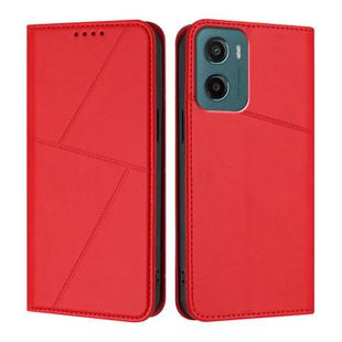 For Motorola Moto G05 / Moto E15 Strong Magnetic Frosted Flip Leather Phone Case(Red)