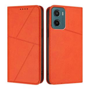 For Motorola Moto G05 / Moto E15 Strong Magnetic Frosted Flip Leather Phone Case(Orange)