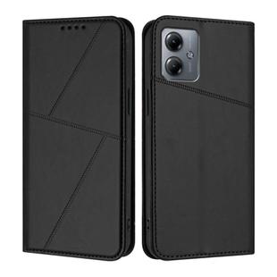 For Motorola Moto G14 / G54 EU / Brazil Strong Magnetic Frosted Flip Leather Phone Case(Black)