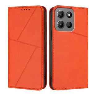 For Motorola Moto G15 / G15 Power Strong Magnetic Frosted Flip Leather Phone Case(Orange)