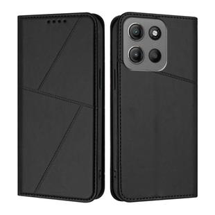 For Motorola Moto G15 / G15 Power Strong Magnetic Frosted Flip Leather Phone Case(Black)